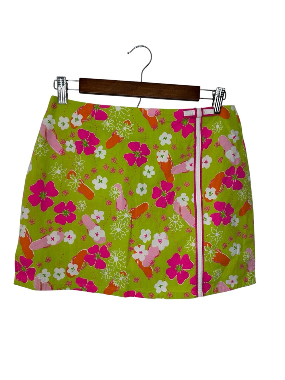 VTG Lilly Pulitzer Womens Floral Flip Flop Print Short Skort Skirt Size 6
